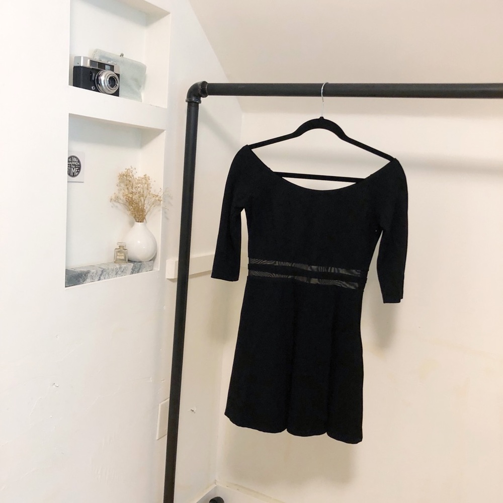 Lulus Off the Shoulder Sheer Panel LBD